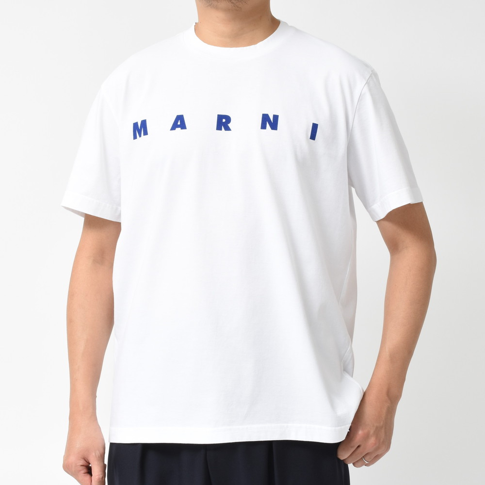 福袋特集 2021 【MARNI】ストライプ ロゴプリント ジャージー製Tシャツ Tシャツ・カットソー サイズを選択してください:IT52※要