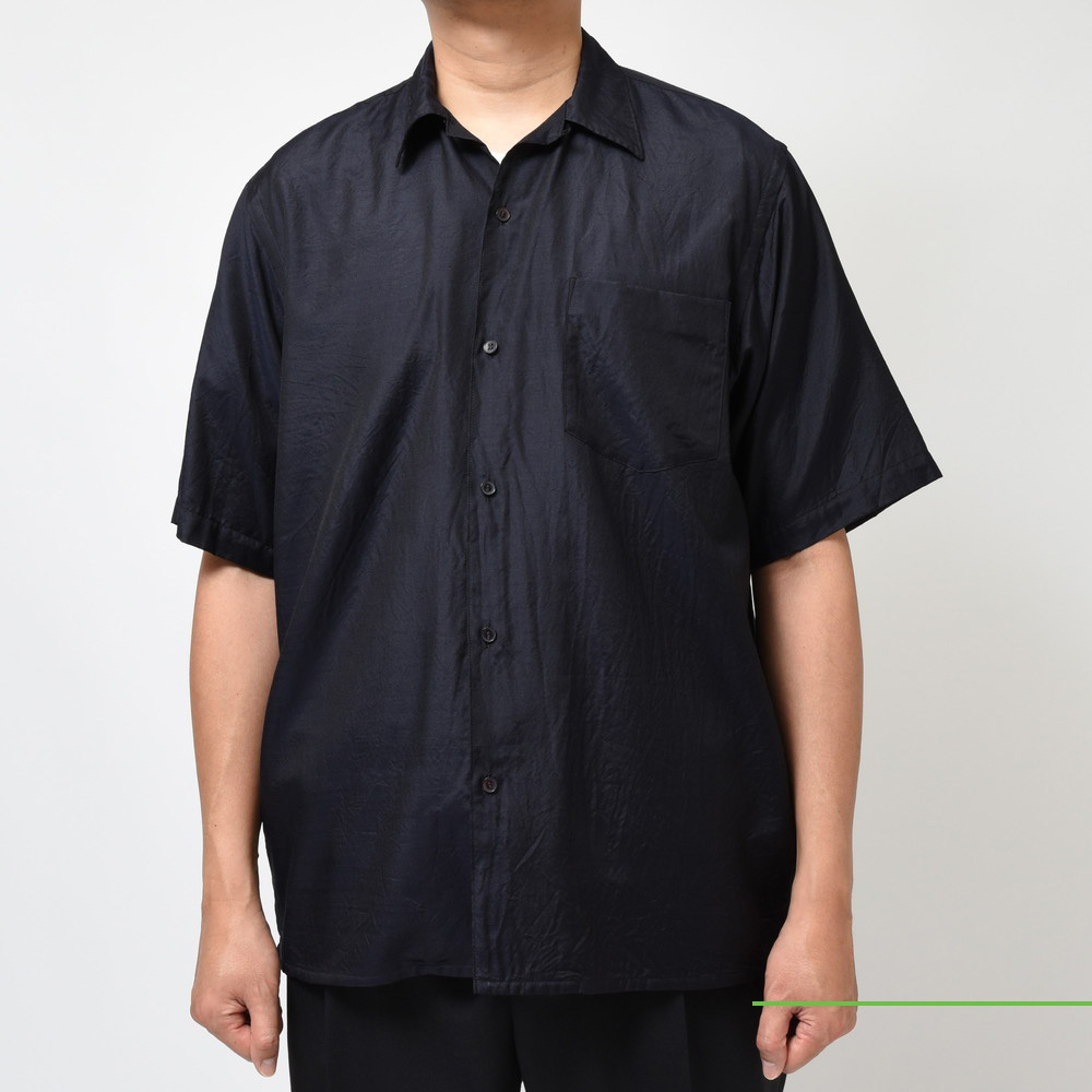 Navy23SS comoli ウールシルク コモリシャツ