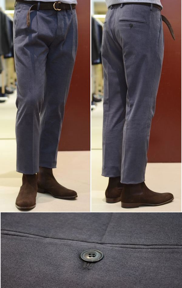 casuale moda pants<BR>MAURO GRIFONI（マウログリフォーニ）2プリーツパンツ＆クロップドパンツ＆サフィアーノベルト