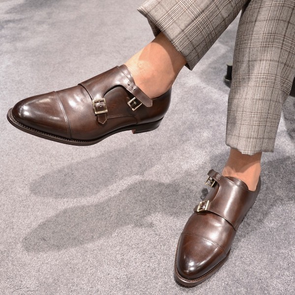 日本未発売】 Santoni ダブルモンクストラップ 茶 サントーニ ブラウン 